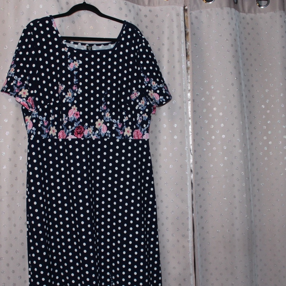 Navy blue flower dress